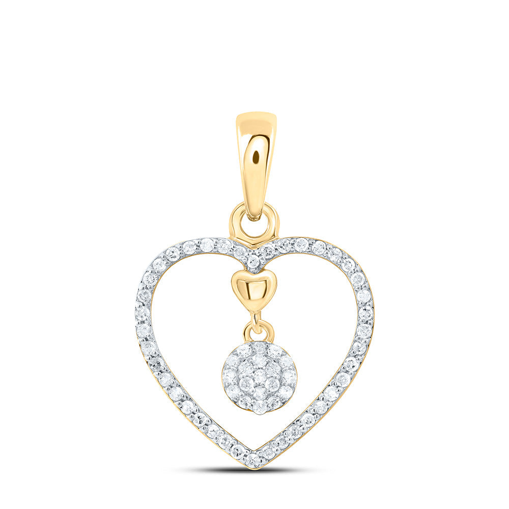 1/6CTW-NAT DIA P1 GIFT HEART PENDANT Daisy Joyeria
