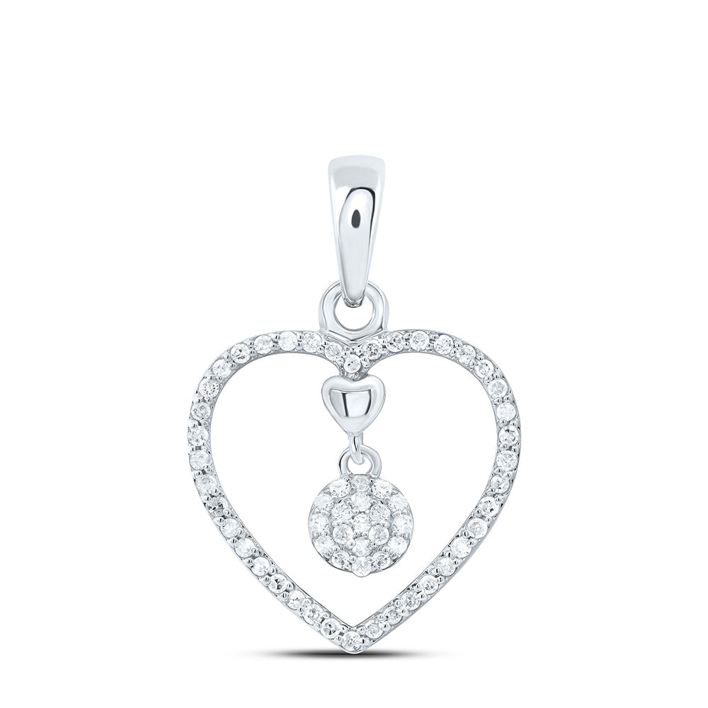 1/6CTW-NAT DIA P1 GIFT HEART PENDANT Daisy Joyeria