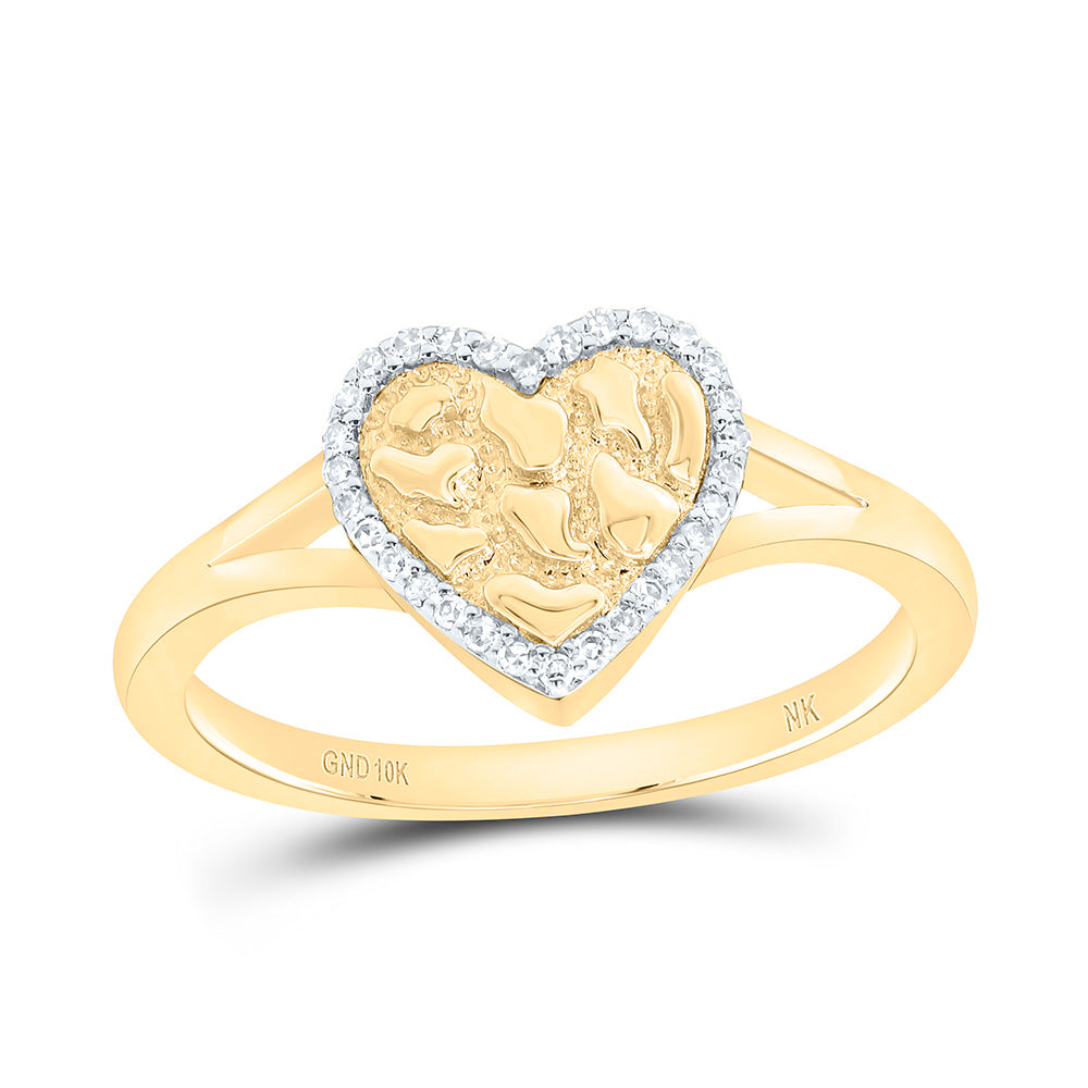 1/10CTW-NAT DIA NK GIFT NUGGET HEART RING Daisy Joyeria
