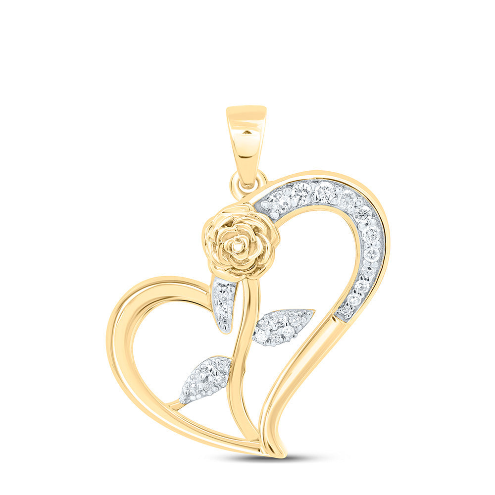 1/6CTW- NAT DIA P1 GIFT ROSE HEART PENDANT Daisy Joyeria