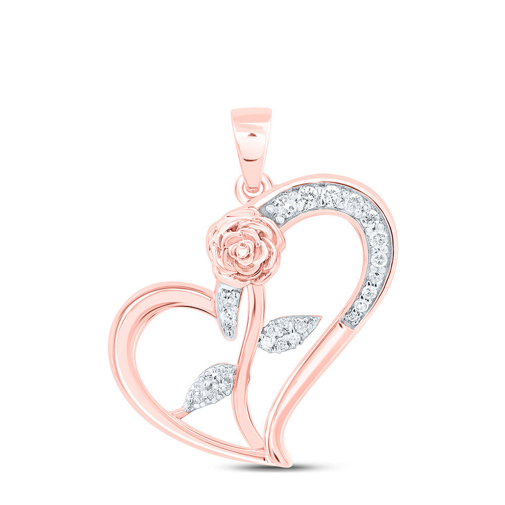 1/6CTW- NAT DIA P1 GIFT ROSE HEART PENDANT Daisy Joyeria