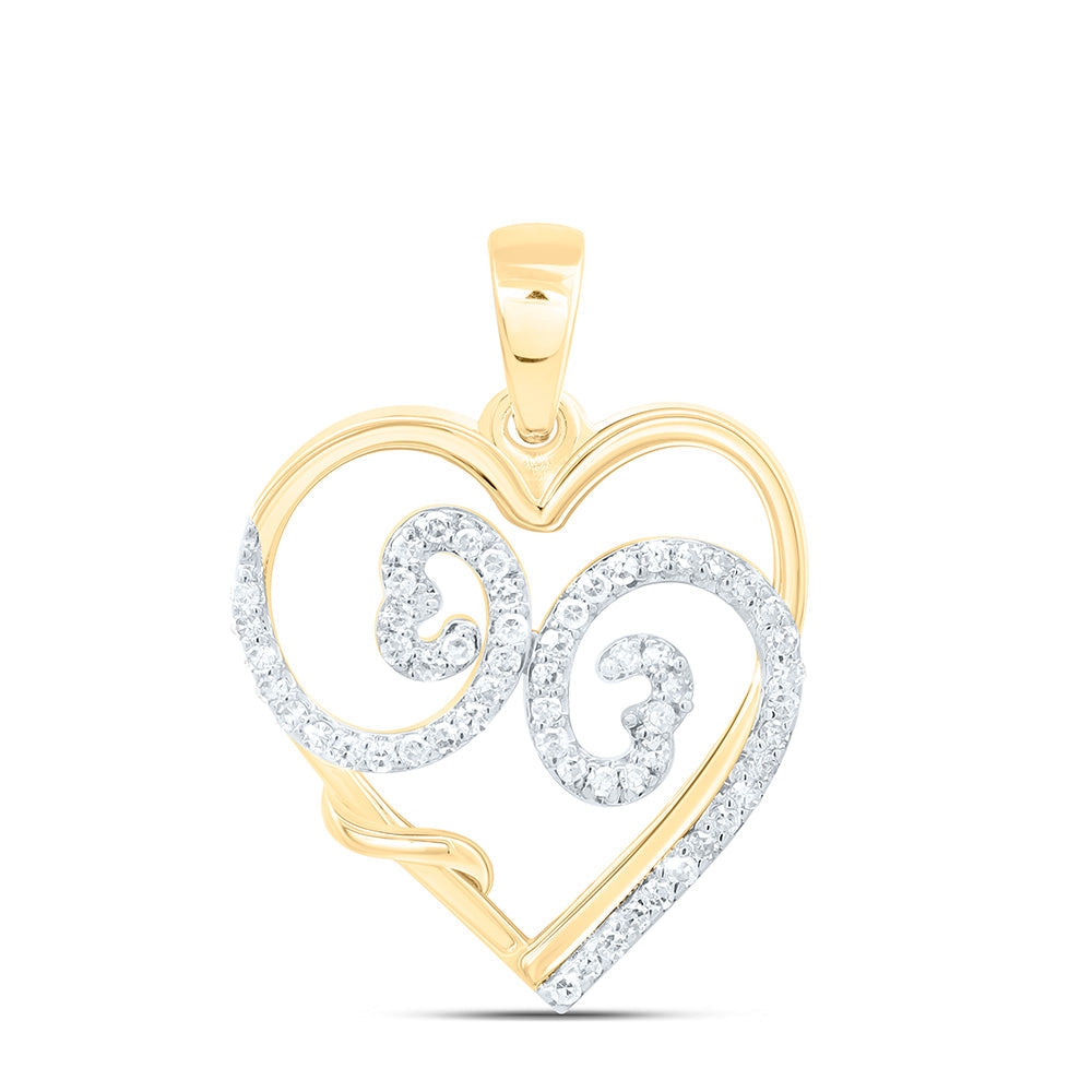 1/8CTW-NAT DIA NK GIFT HEART PENDANT Daisy Joyeria
