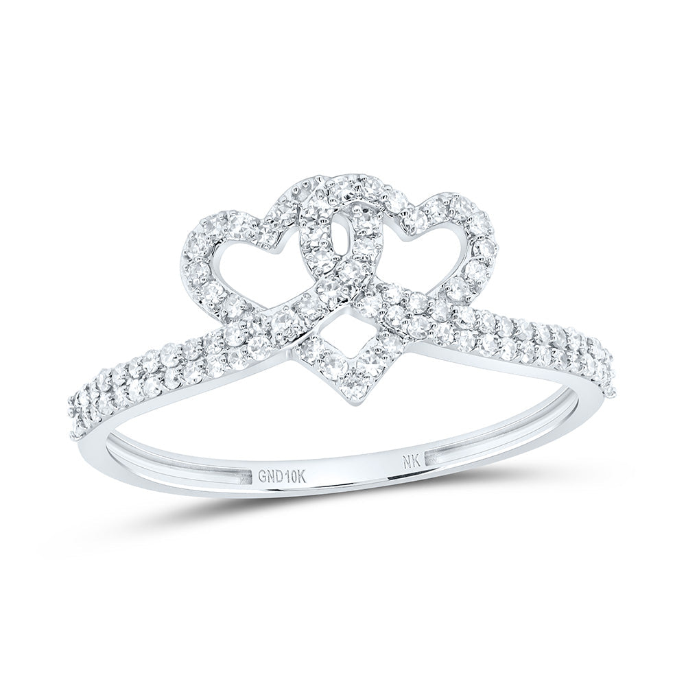 1/4CTW-NAT DIA NK GIFT HEART RING Daisy Joyeria