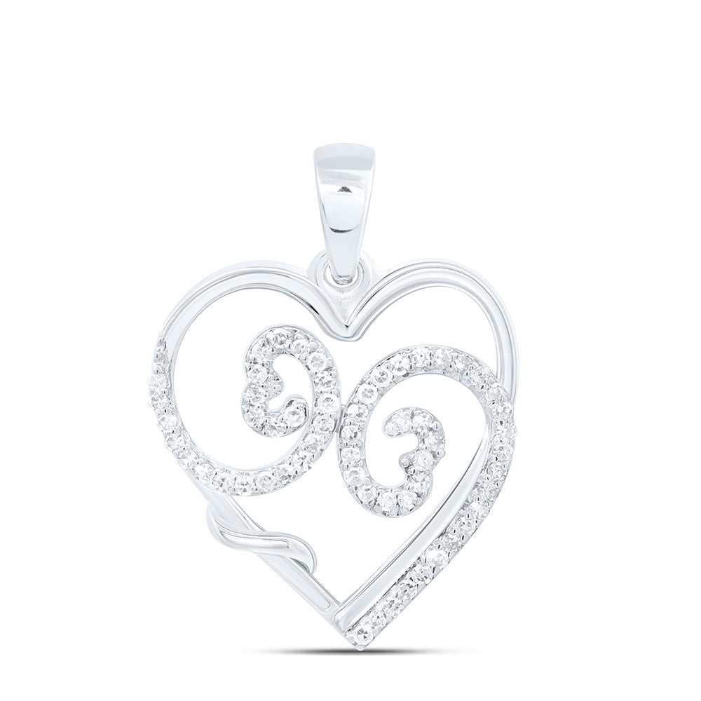 1/8CTW-NAT DIA NK GIFT HEART PENDANT Daisy Joyeria