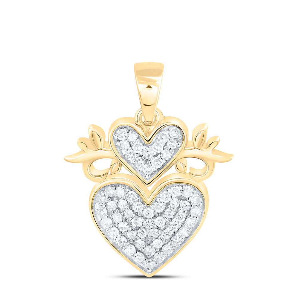 1/4CTW-NAT DIA NK GIFT HEART PENDANT Daisy Joyeria