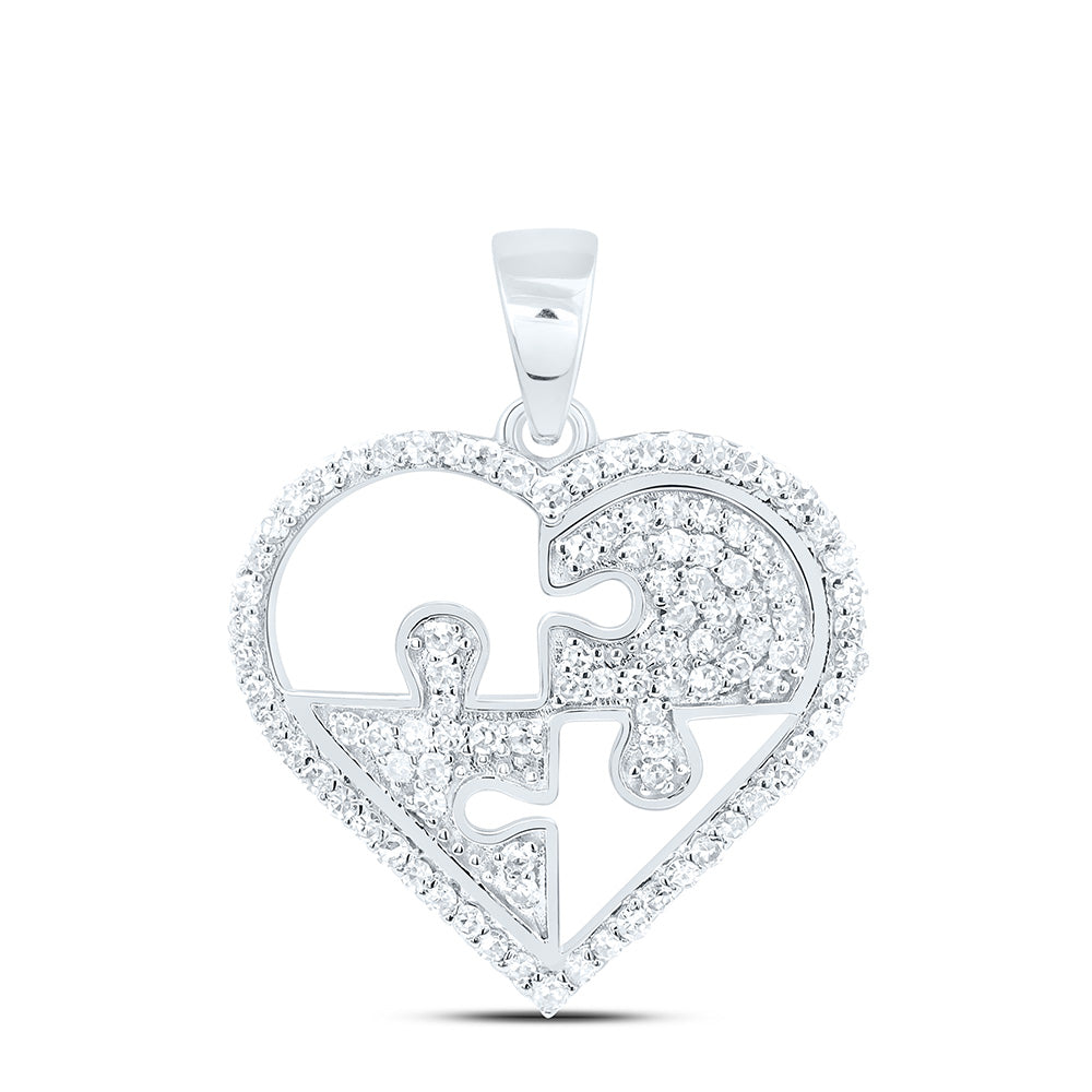 1/3CTW-NAT DIA NK GIFT HEART PENDANT Daisy Joyeria