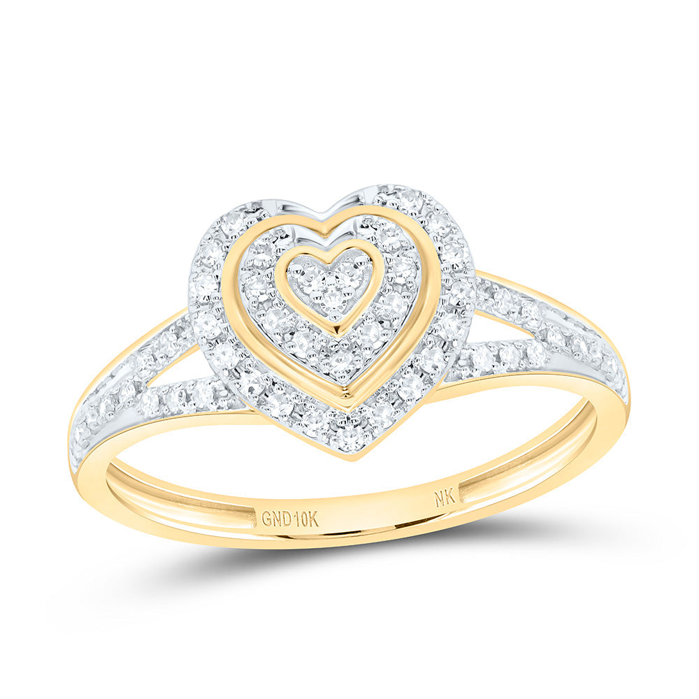 1/5CTW-NAT DIA NK GIFT HEART RING Daisy Joyeria