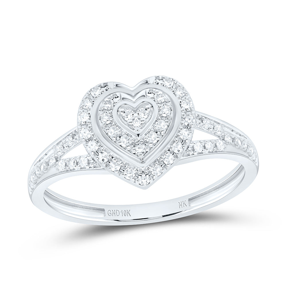 1/5CTW-NAT DIA NK GIFT HEART RING Daisy Joyeria