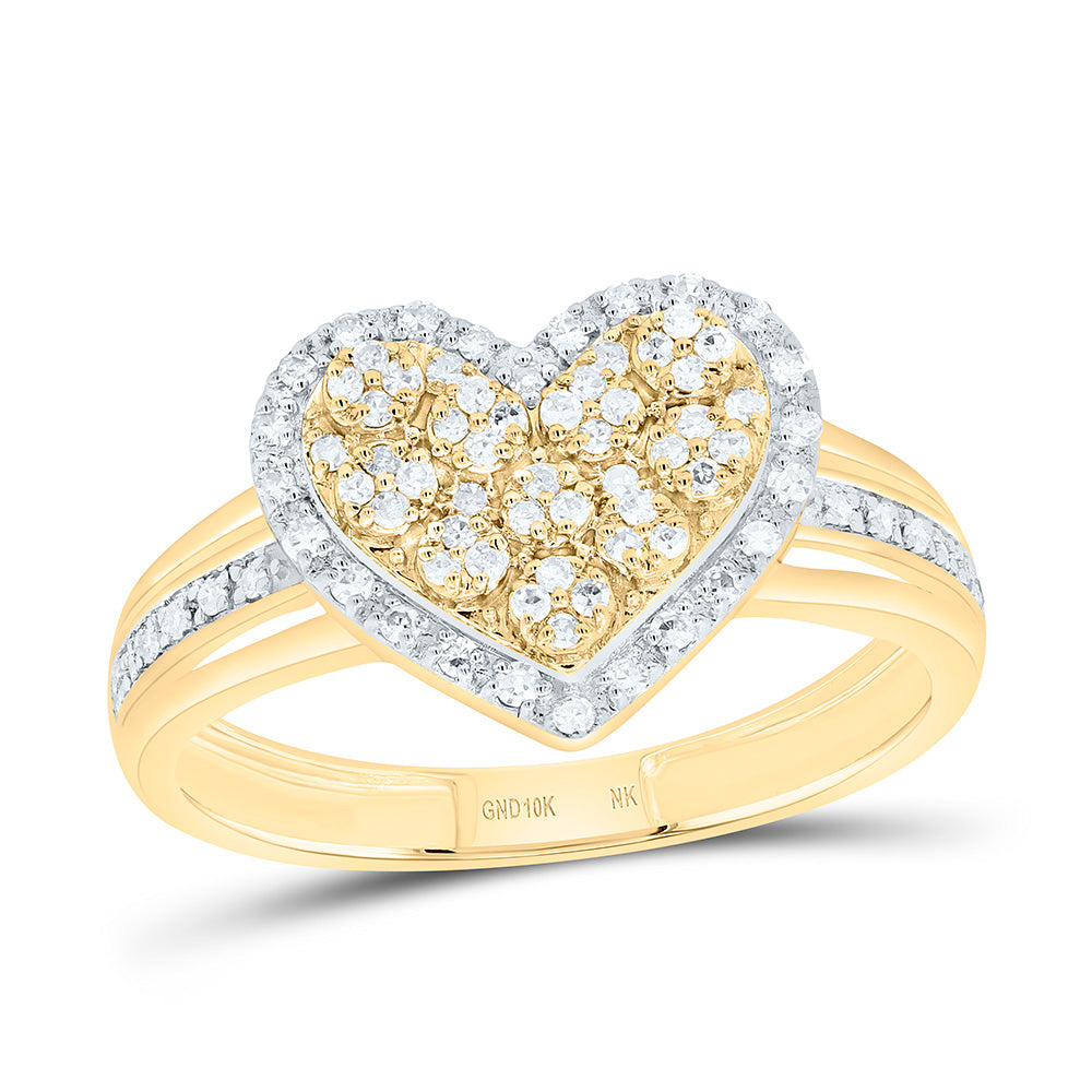 1/4CTW-NAT DIA NK GIFT HEART RING Daisy Joyeria