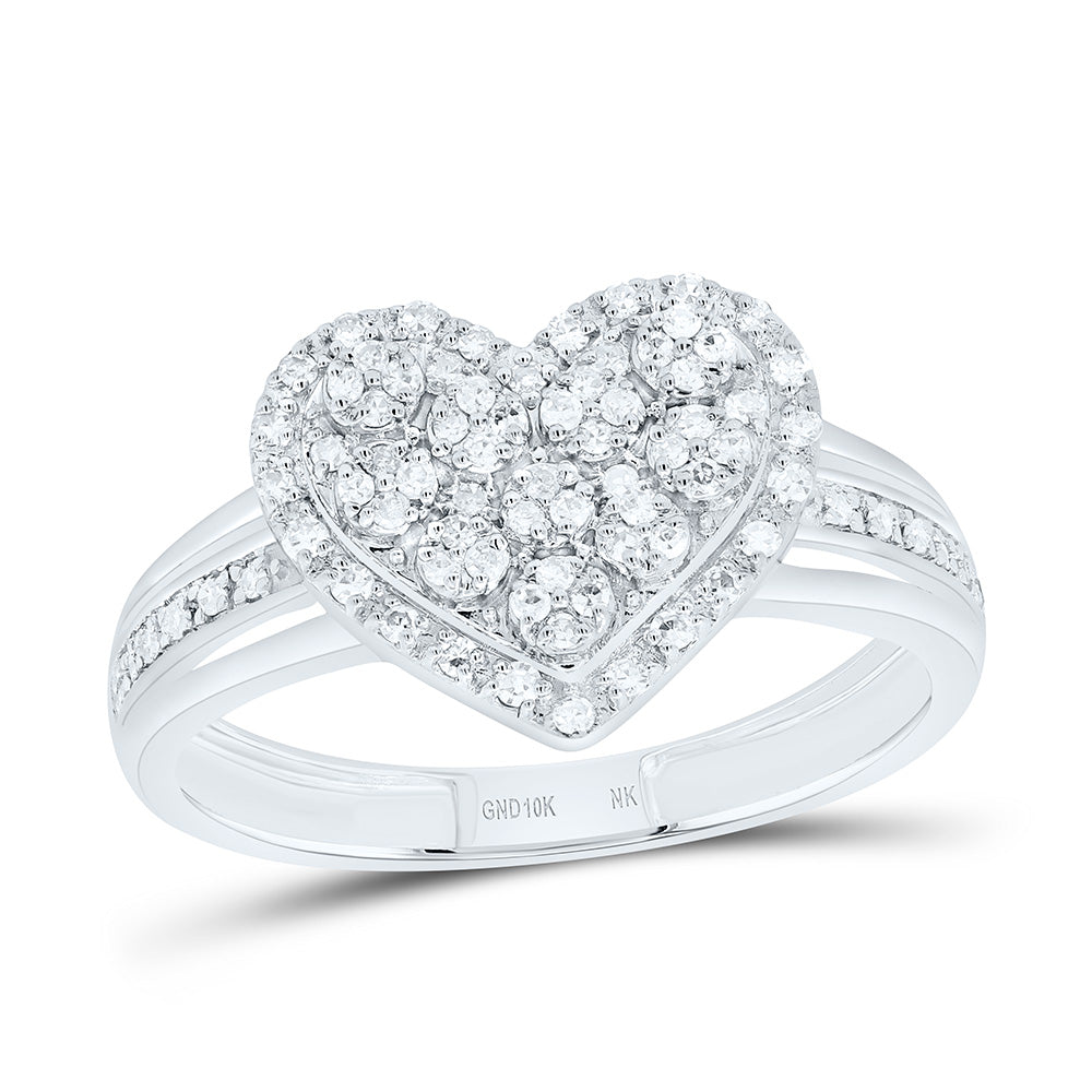 1/4CTW-NAT DIA NK GIFT HEART RING Daisy Joyeria