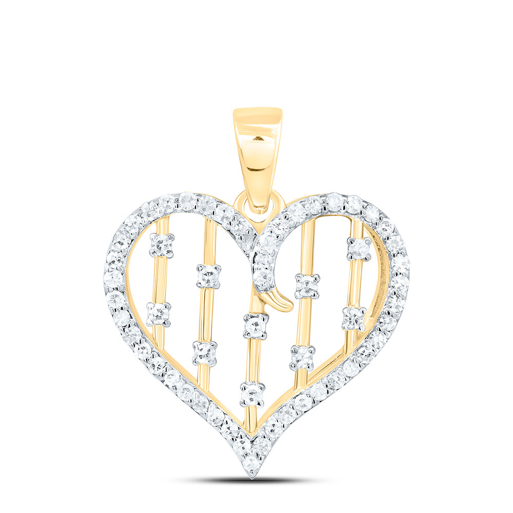 1/4CTW-NAT DIA NK GIFT HEART PENDANT Daisy Joyeria