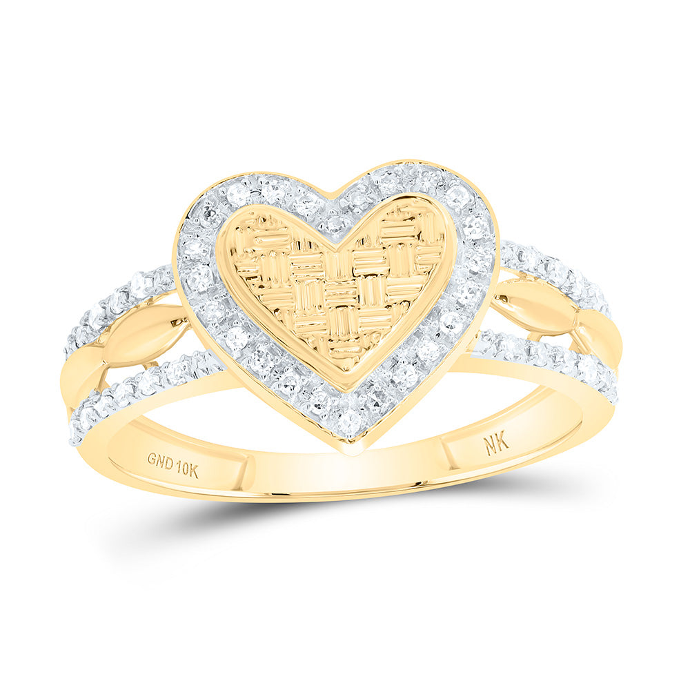 1/6CTW-NAT DIA NK GIFT HEART RING Daisy Joyeria
