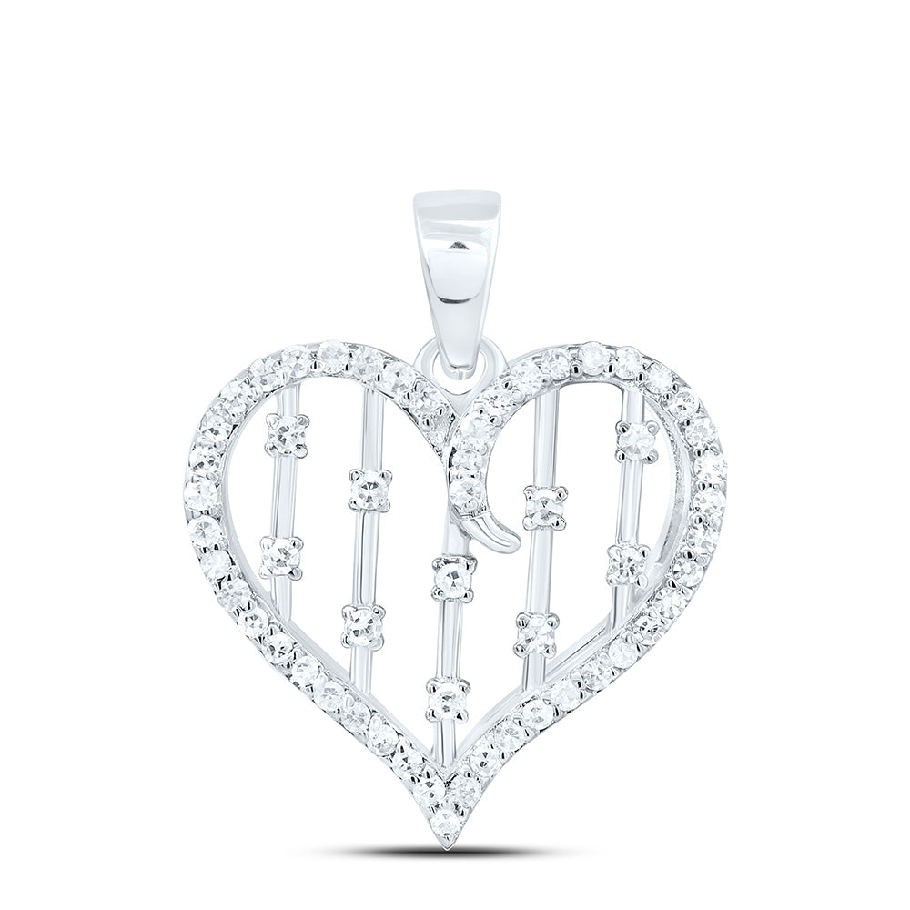 1/4CTW-NAT DIA NK GIFT HEART PENDANT Daisy Joyeria