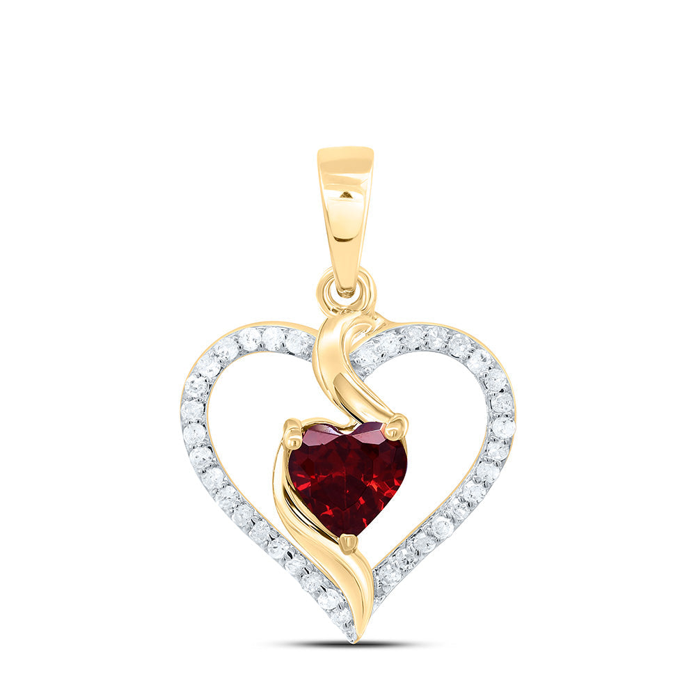 1/8CTW-NAT DIA P1 5MM HT-GARNET SYNTHETIC HEART PENDANT Daisy Joyeria