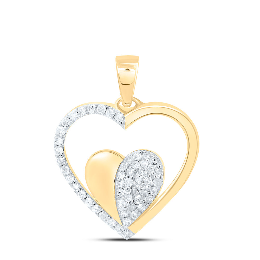 1/4CTW-NAT DIA P1 GIFT HEART  PENDANT Daisy Joyeria