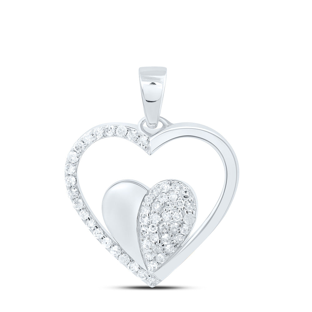 1/4CTW-NAT DIA P1 GIFT HEART  PENDANT Daisy Joyeria