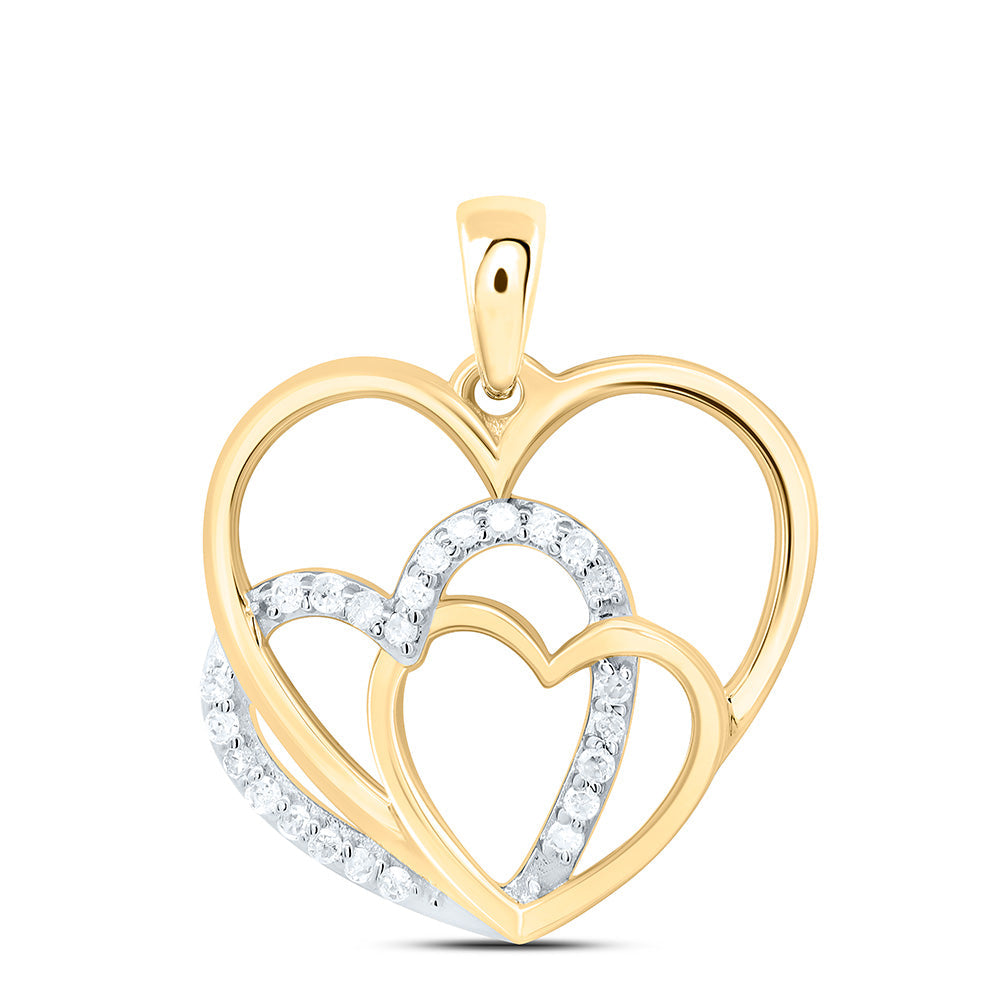 1/10CTW-NAT DIA P1 GIFT HEART  PENDANT Daisy Joyeria
