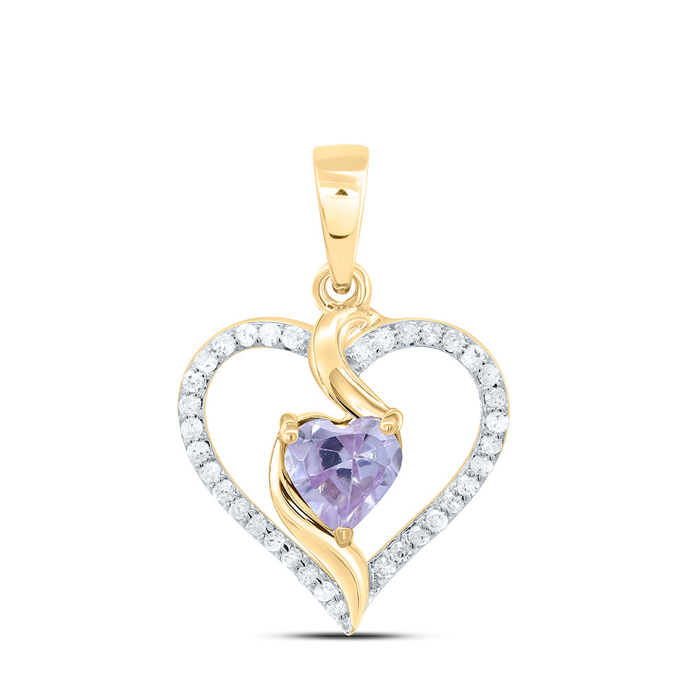 1/8CTW-NAT DIA P1 5MM HT-ALEXANDRITE SYNTHETIC HEART PENDANT Daisy Joyeria