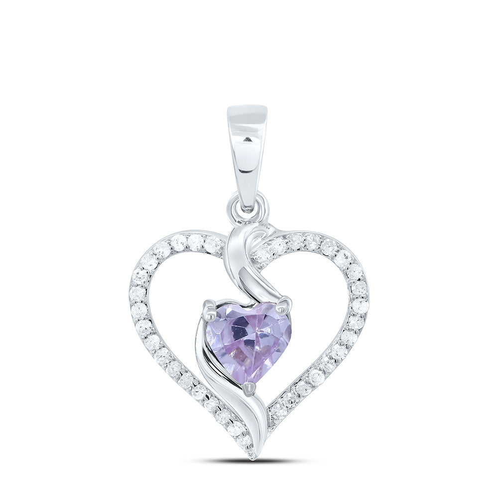 1/8CTW-NAT DIA P1 5MM HT-ALEXANDRITE SYNTHETIC HEART PENDANT Daisy Joyeria