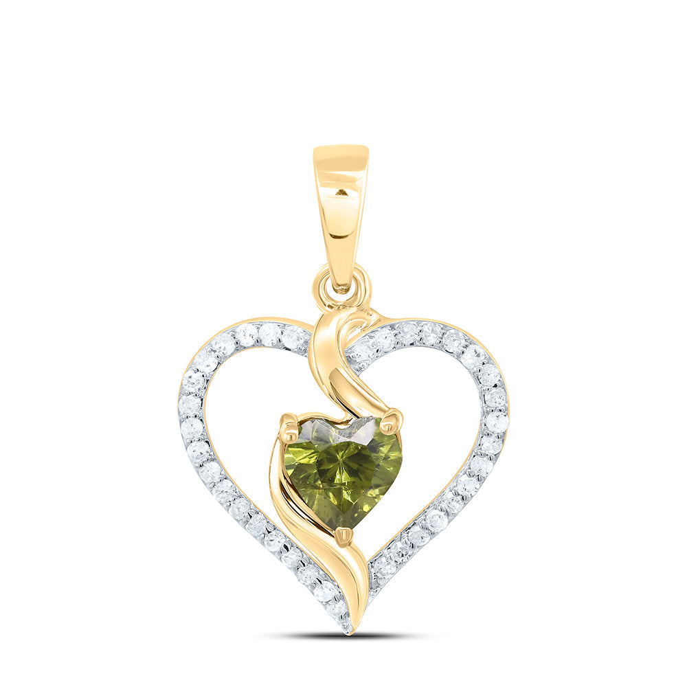 1/8CTW-NAT DIA P1 5MM HT-PERIDOT SYNTHETIC HEART PENDANT Daisy Joyeria