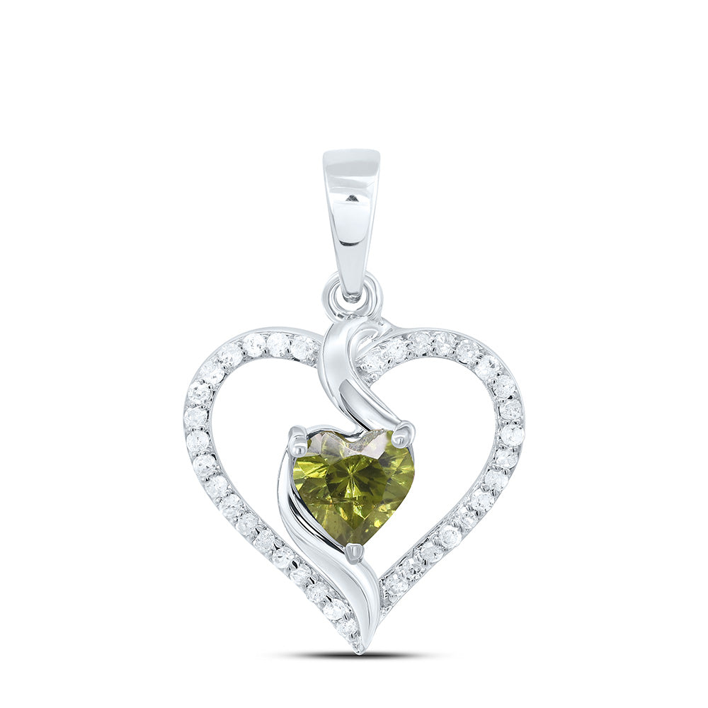 1/8CTW-NAT DIA P1 5MM HT-PERIDOT SYNTHETIC HEART PENDANT Daisy Joyeria
