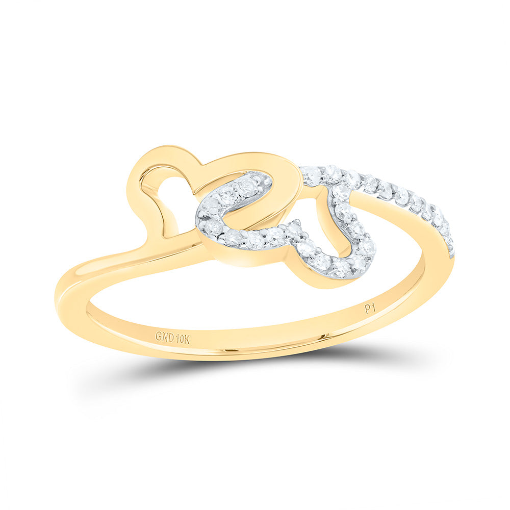 1/10CTW-NAT DIA P1 GIFT HEART RING Daisy Joyeria