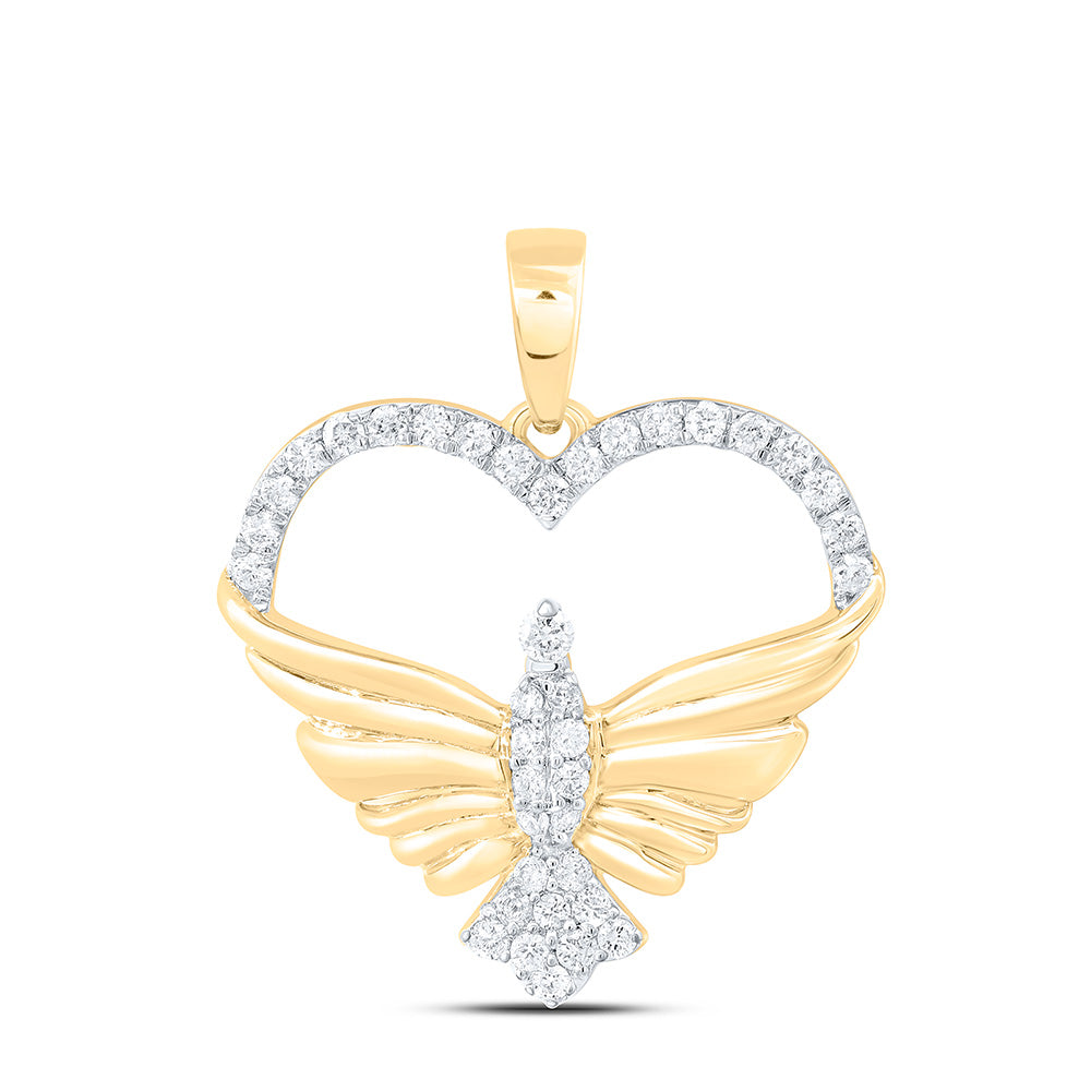 1/4CTW-NAT DIA CN GIFT BUTTERFLY HEART PENDANT Daisy Joyeria