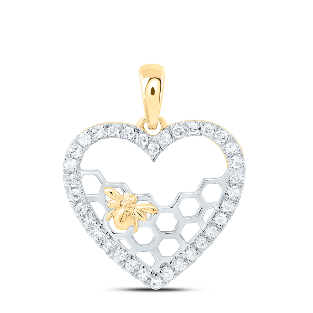 1/5CTW-NAT DIA CN GIFT HONEYCOMB HEART PENDANT Daisy Joyeria