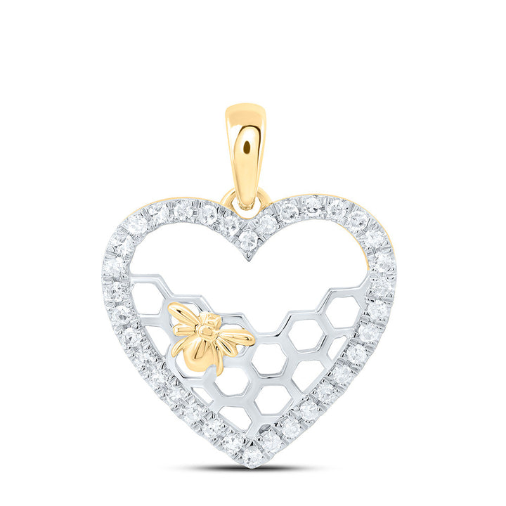 1/5CTW-NAT DIA CN GIFT HONEYCOMB HEART PENDANT Daisy Joyeria