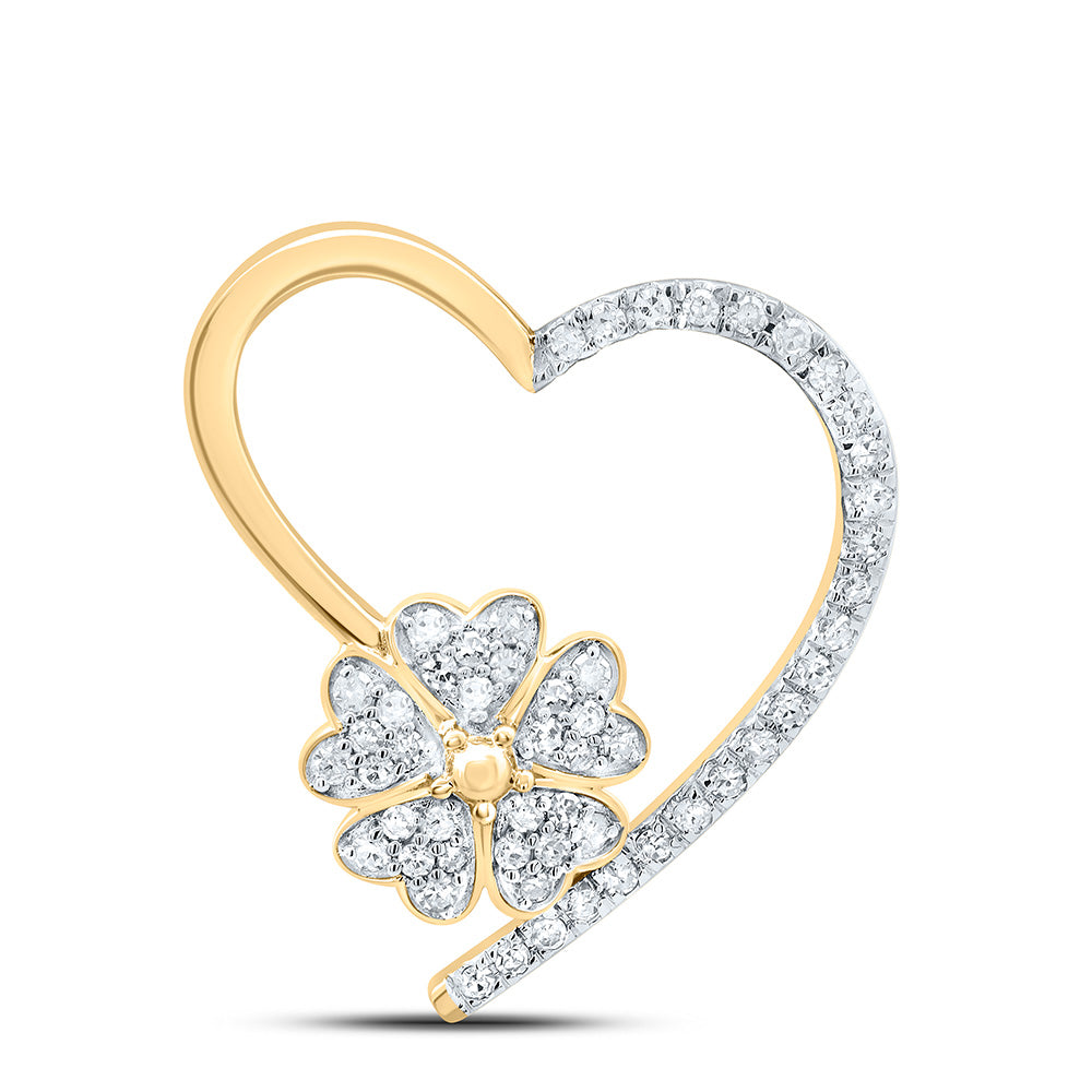 1/3CTW-NAT DIA CN GIFT FLOWER HEART NECKLACE (18 INCH) Daisy Joyeria