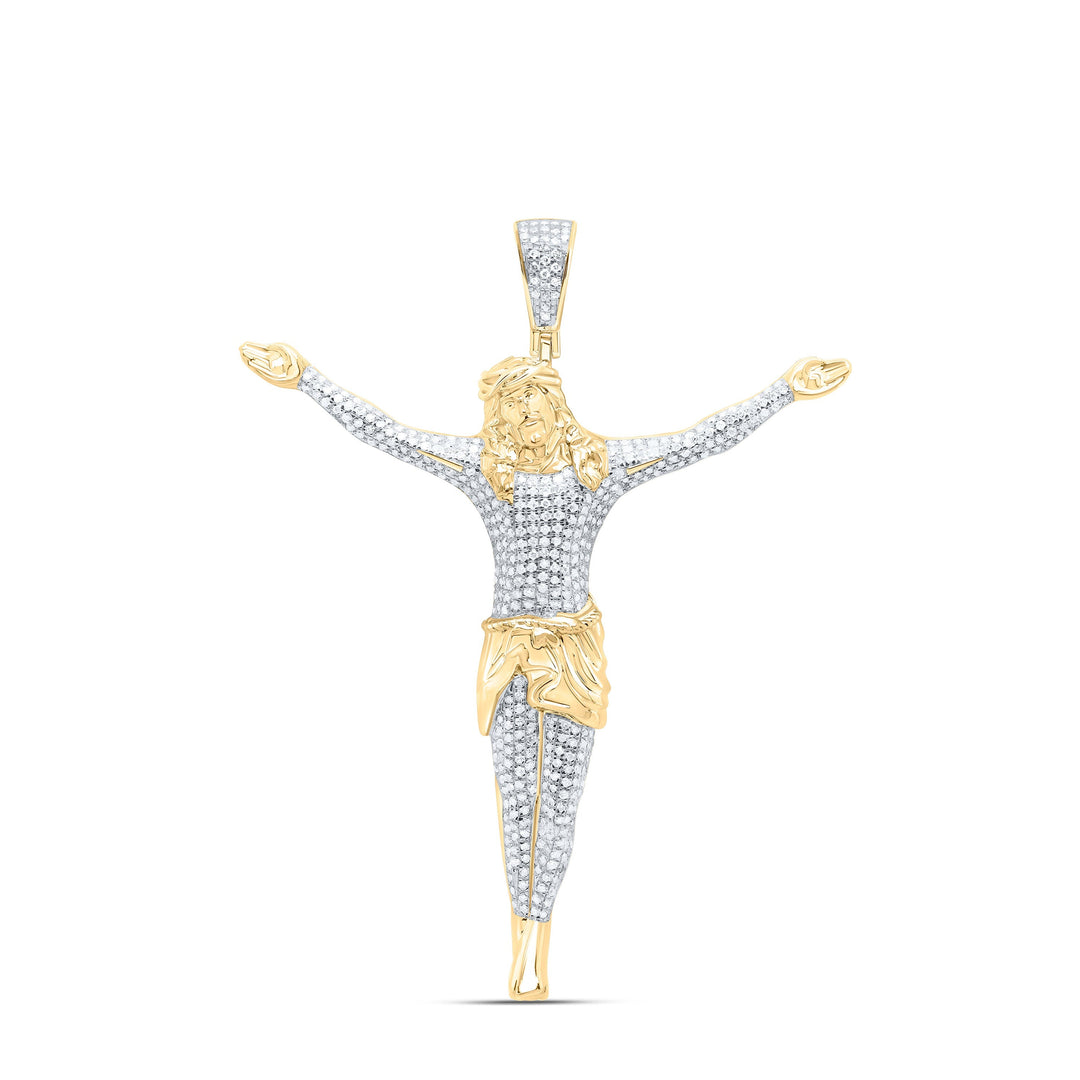 1CTW-NAT DIA NK JESUS MENS CHARM Daisy Joyeria