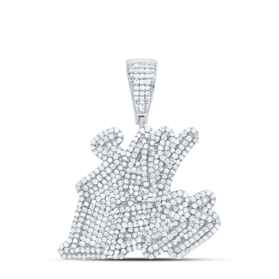 1 3/4CTW-NAT DIA P3 GIFT "SAY LESS" MENS CHARM Daisy Joyeria