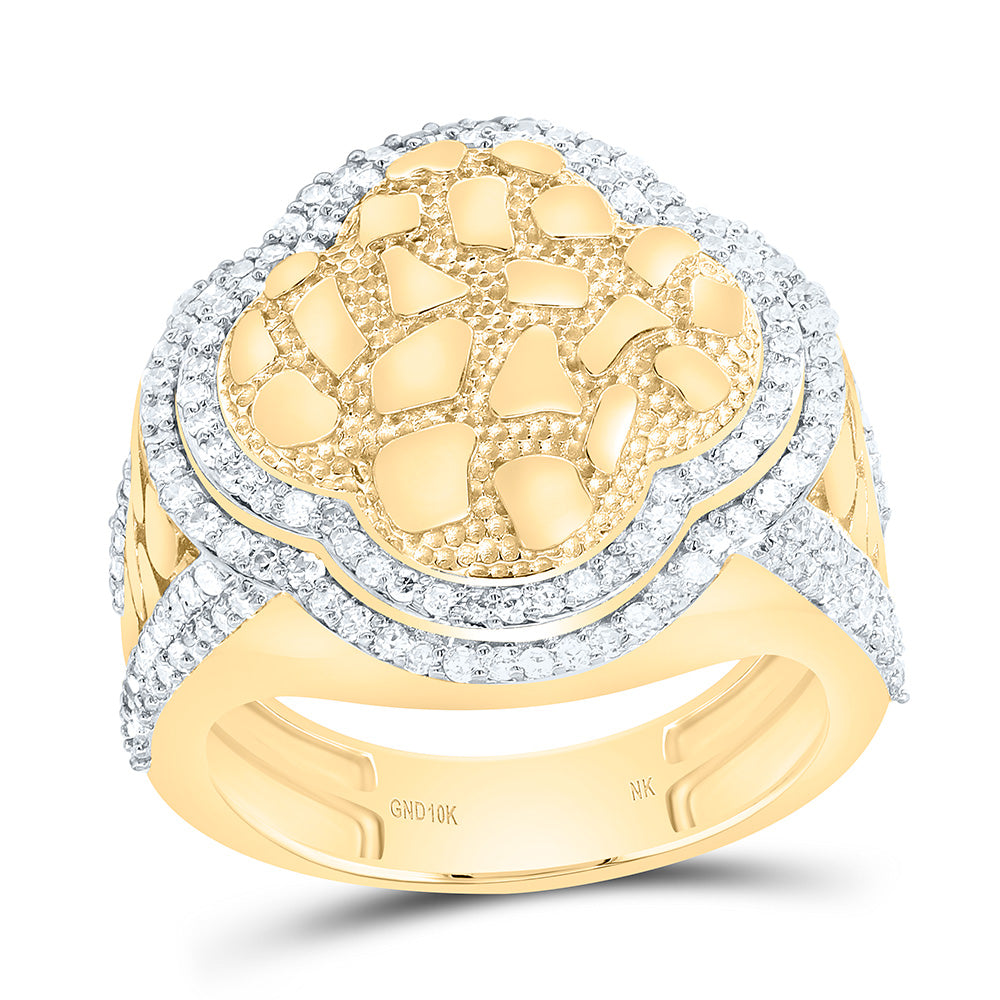 3/4CTW-NAT DIA NK FASHION NUGGET CLOVER RING Daisy Joyeria