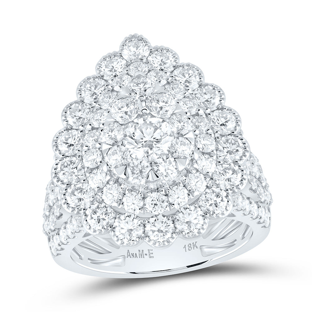4CTW-NAT DIA ANA M ELITE 3/8CTW-CRD PEAR DOUBLE HALO BRIDAL RING Daisy Joyeria