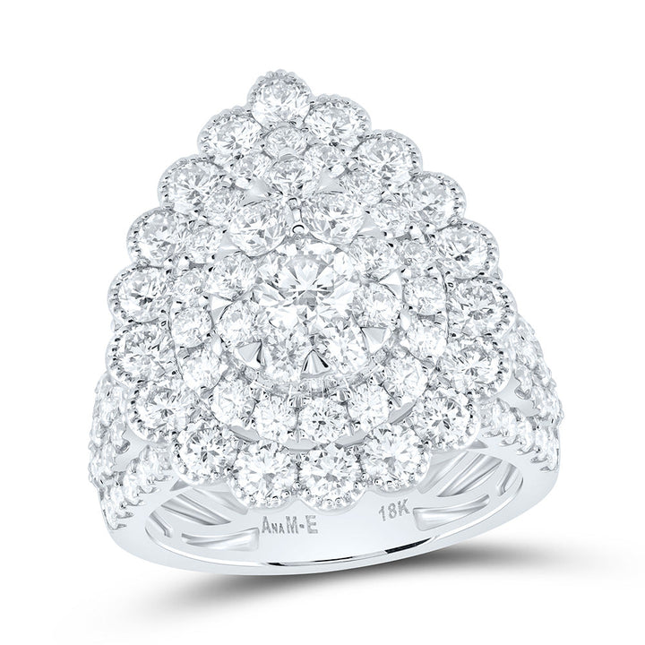 4CTW-NAT DIA ANA M ELITE 3/8CTW-CRD PEAR DOUBLE HALO BRIDAL RING Daisy Joyeria