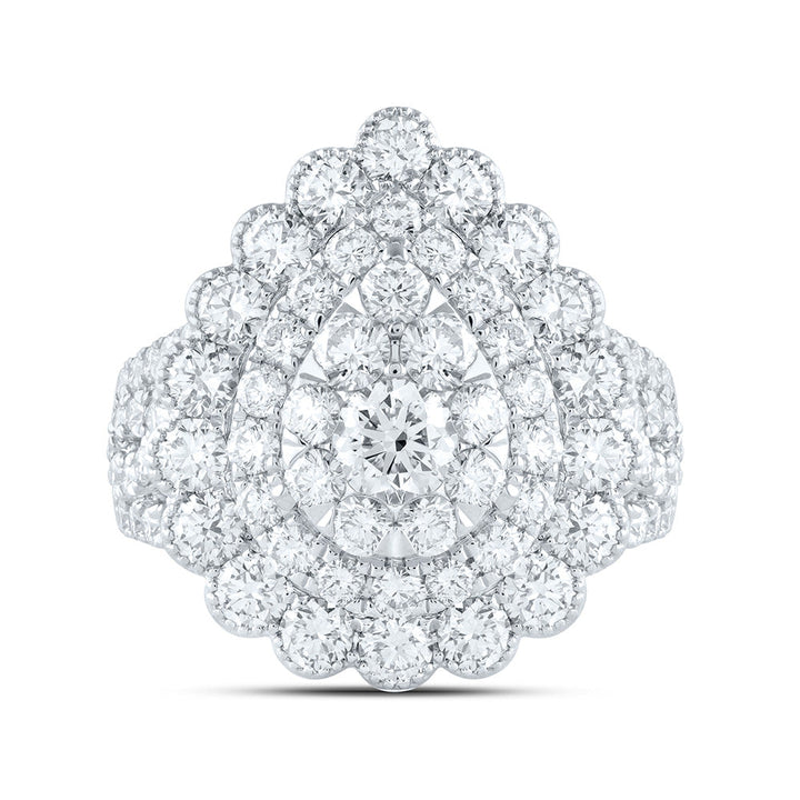 4CTW-NAT DIA ANA M ELITE 3/8CTW-CRD PEAR DOUBLE HALO BRIDAL RING Daisy Joyeria