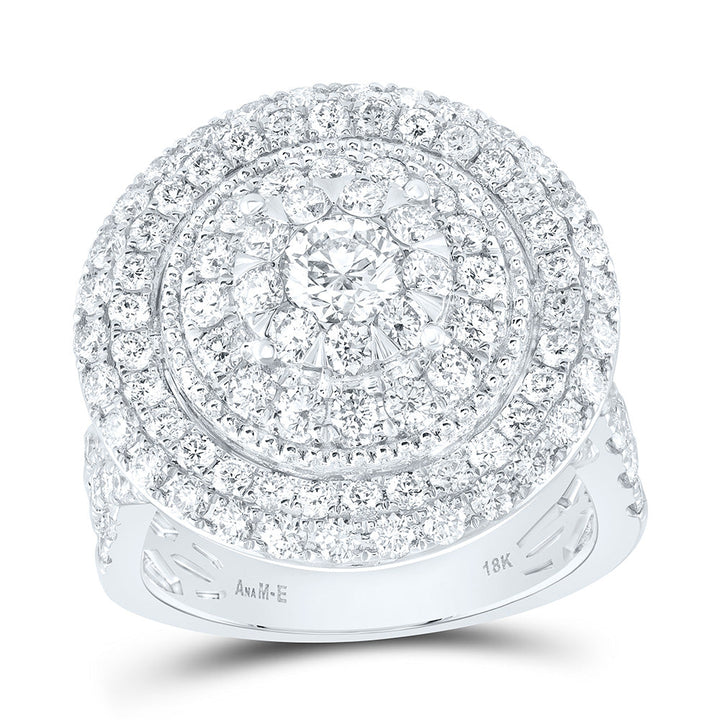 2 7/8CTW-NAT DIA ANA M ELITE 3/8CTW-CRD ROUND DOUBLE HALO BRIDAL RING Daisy Joyeria