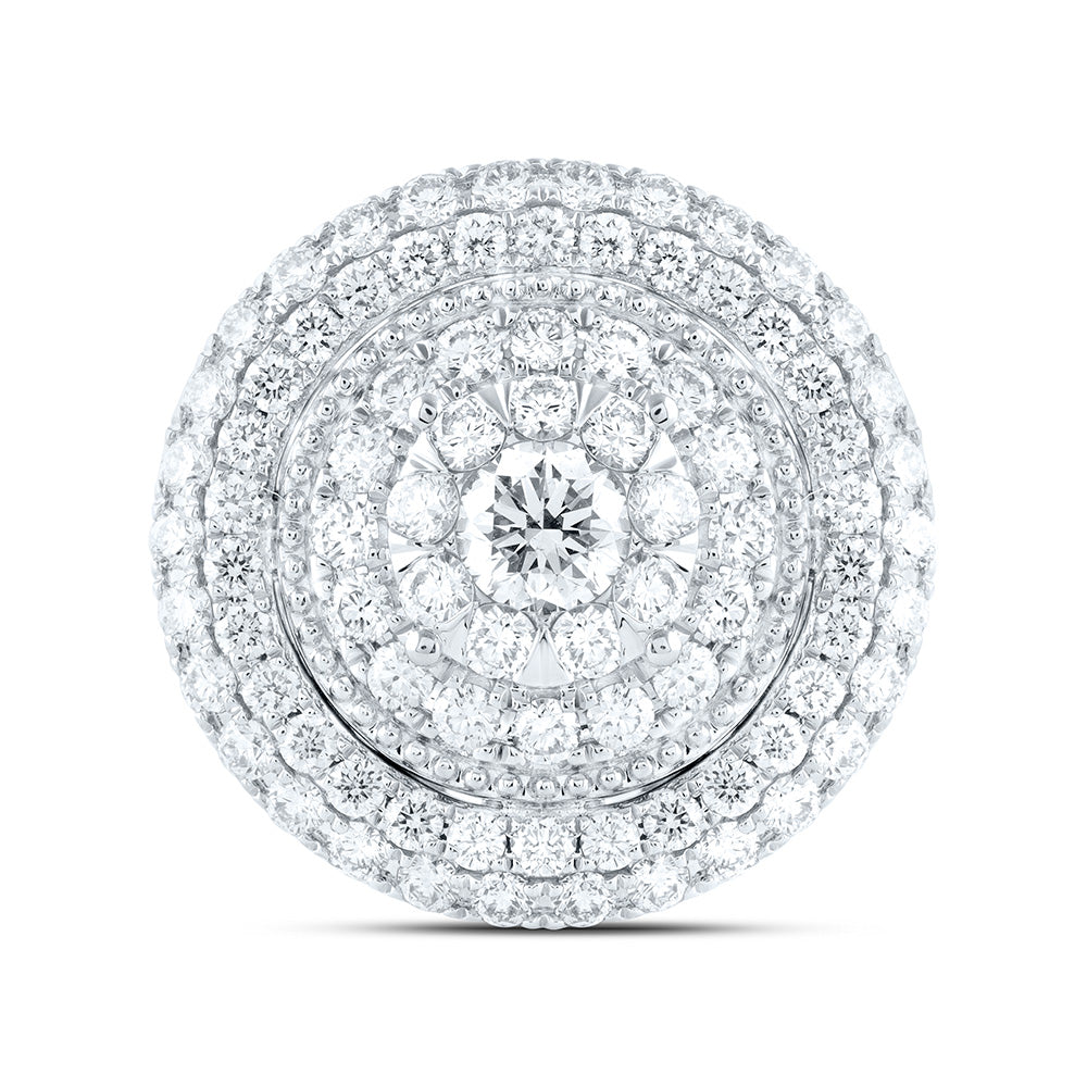 2 7/8CTW-NAT DIA ANA M ELITE 3/8CTW-CRD ROUND DOUBLE HALO BRIDAL RING Daisy Joyeria