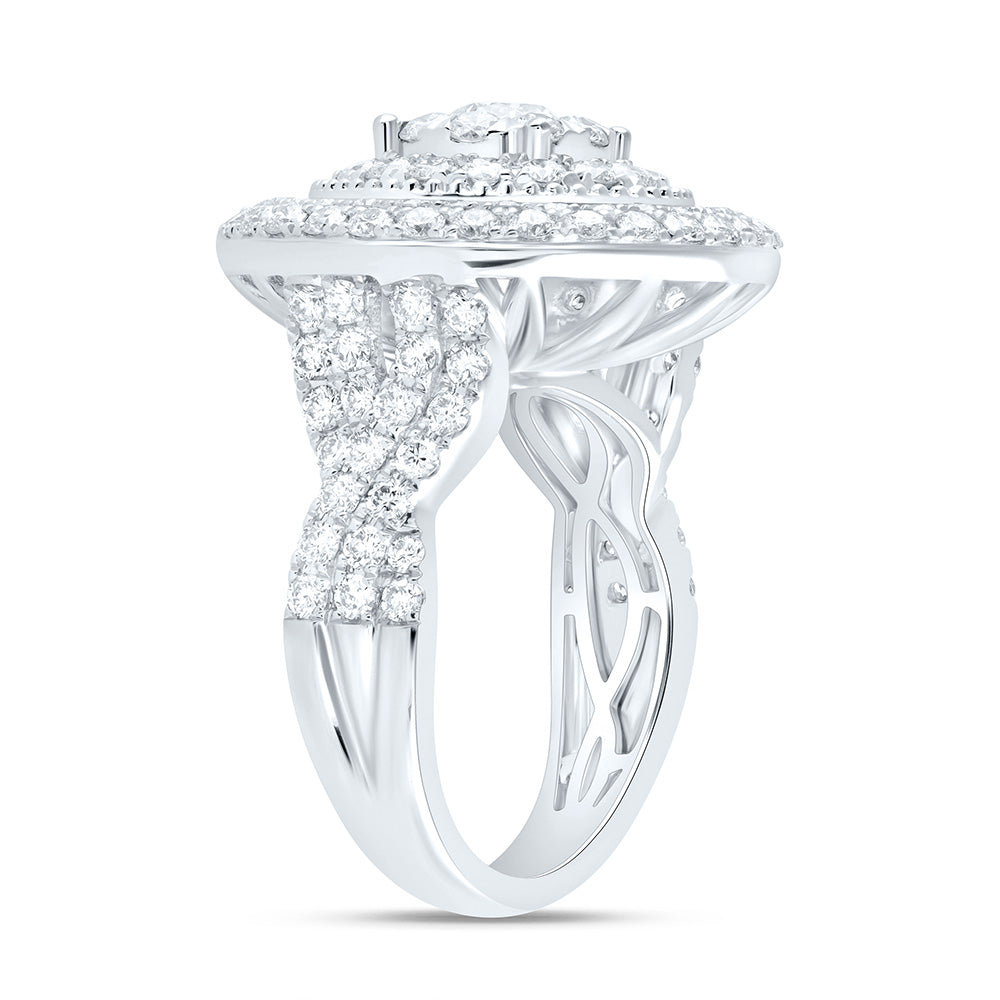 2 7/8CTW-NAT DIA ANA M ELITE 3/8CTW-CRD ROUND DOUBLE HALO BRIDAL RING Daisy Joyeria