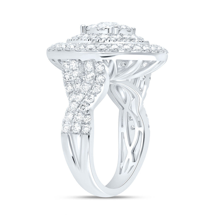 2 7/8CTW-NAT DIA ANA M ELITE 3/8CTW-CRD ROUND DOUBLE HALO BRIDAL RING Daisy Joyeria