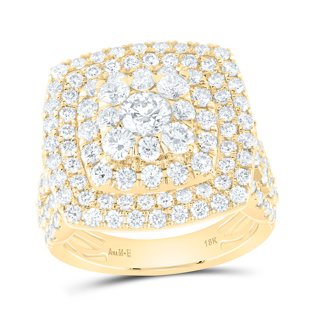 3 1/2CTW-NAT DIA ANA M ELITE 3/8CTW-CRD CUSHION DOUBLE HALO BRIDAL RING Daisy Joyeria