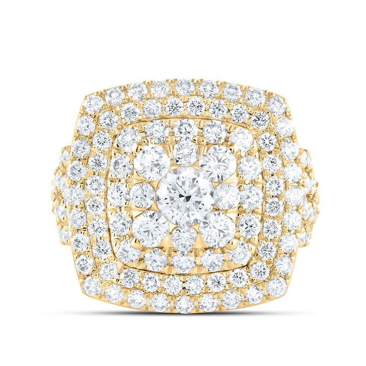 3 1/2CTW-NAT DIA ANA M ELITE 3/8CTW-CRD CUSHION DOUBLE HALO BRIDAL RING Daisy Joyeria