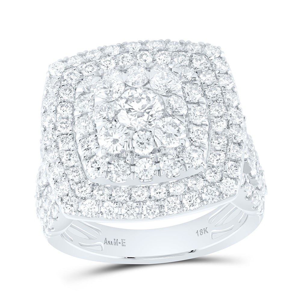3 1/2CTW-NAT DIA ANA M ELITE 3/8CTW-CRD CUSHION DOUBLE HALO BRIDAL RING Daisy Joyeria