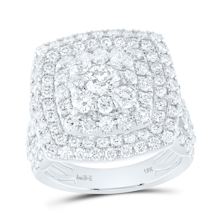 3 1/2CTW-NAT DIA ANA M ELITE 3/8CTW-CRD CUSHION DOUBLE HALO BRIDAL RING Daisy Joyeria