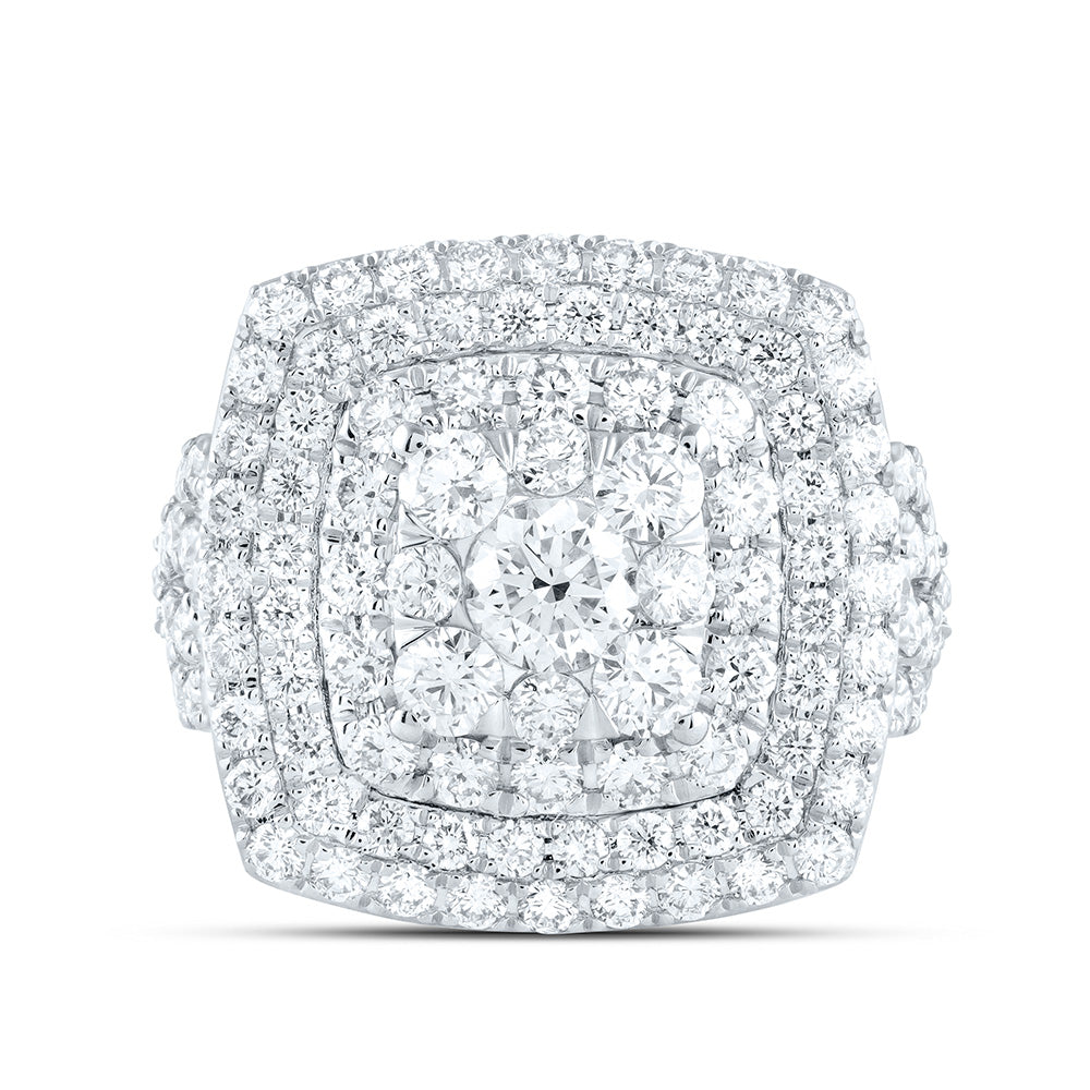 3 1/2CTW-NAT DIA ANA M ELITE 3/8CTW-CRD CUSHION DOUBLE HALO BRIDAL RING Daisy Joyeria