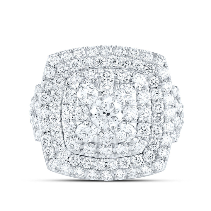 3 1/2CTW-NAT DIA ANA M ELITE 3/8CTW-CRD CUSHION DOUBLE HALO BRIDAL RING Daisy Joyeria