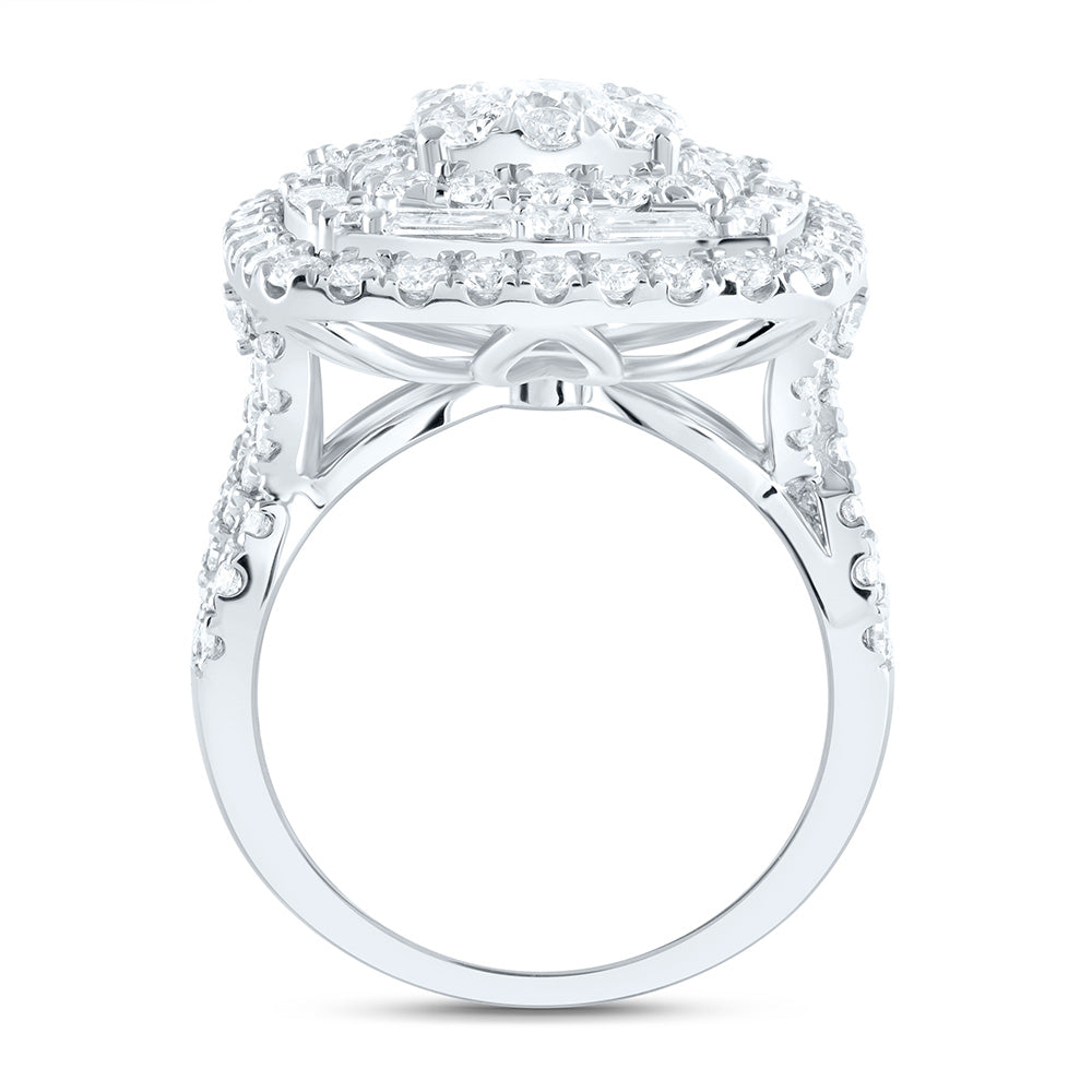 4CTW-NAT DIA ANA M ELITE 3/8CTW-CRD CUSHION DOUBLE HALO BRIDAL RING Daisy Joyeria