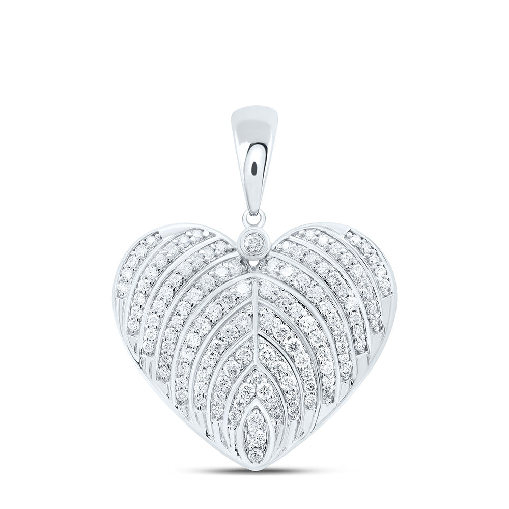 7/8CTW-NAT DIA CN FASHION HEART PENDANT Daisy Joyeria