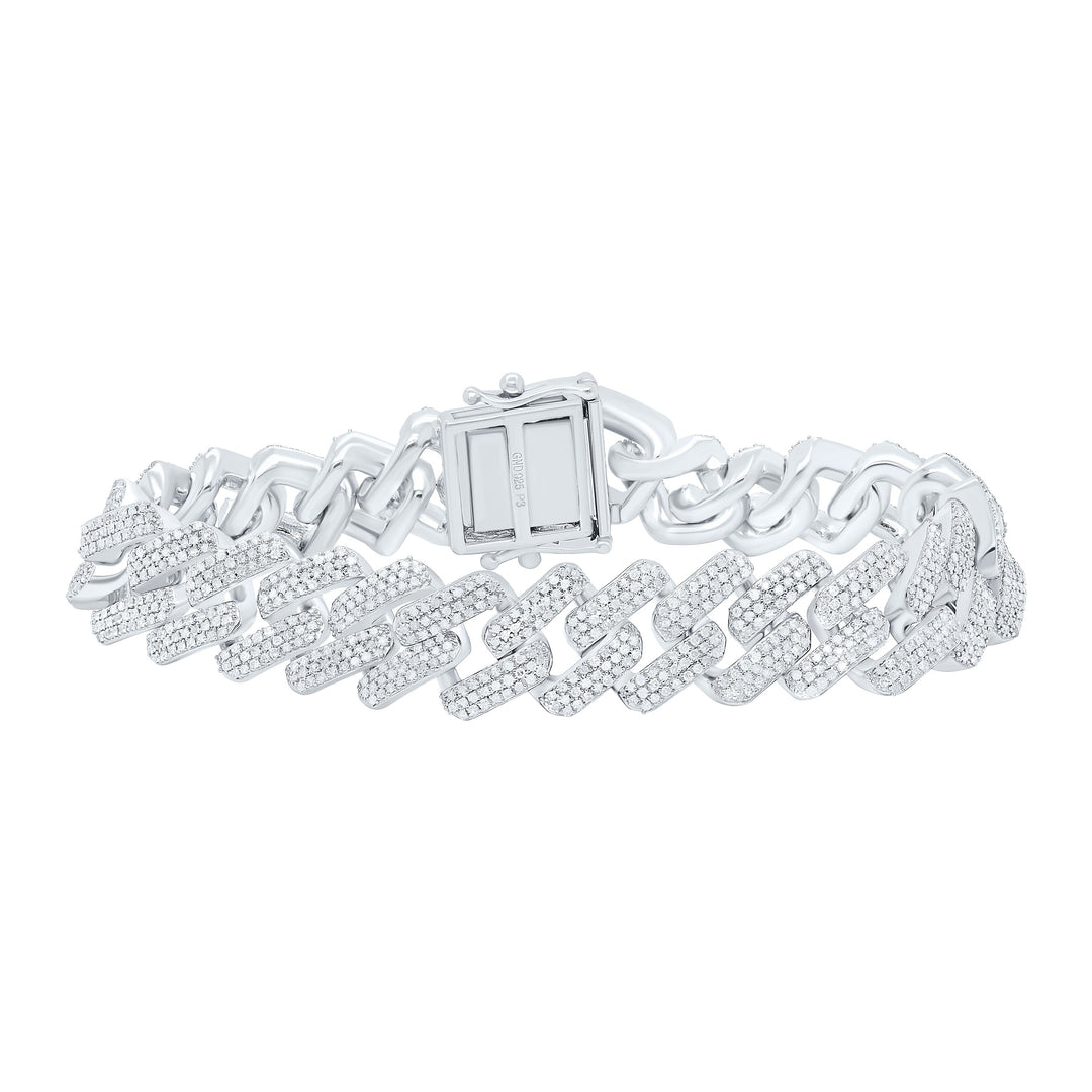 4CTW-NAT DIA P3 (14 MM) CUBAN MEN'S BRACELET (8 INCH) Daisy Joyeria
