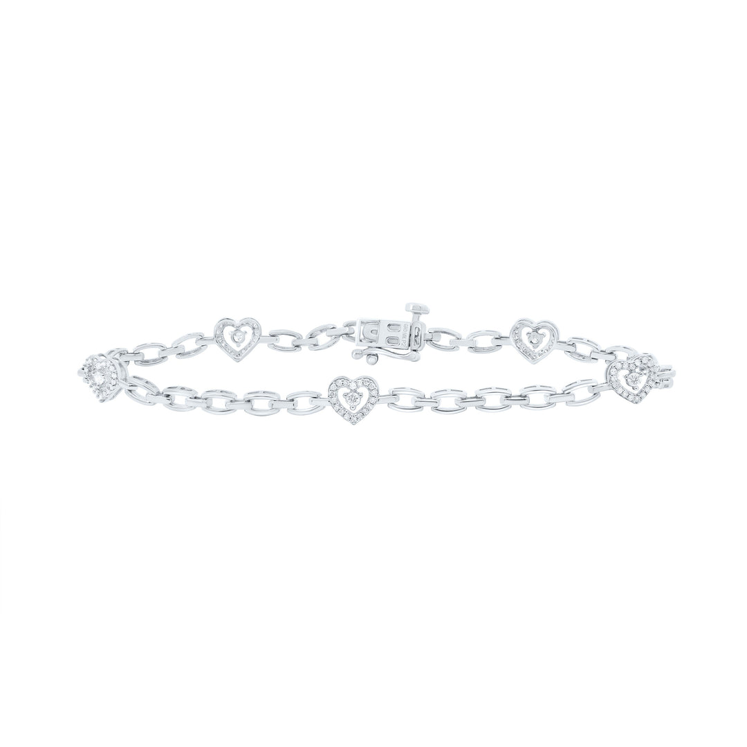 1/3CTW-NAT DIA P2 GIFT HEART BRACELET (7 INCH) Daisy Joyeria